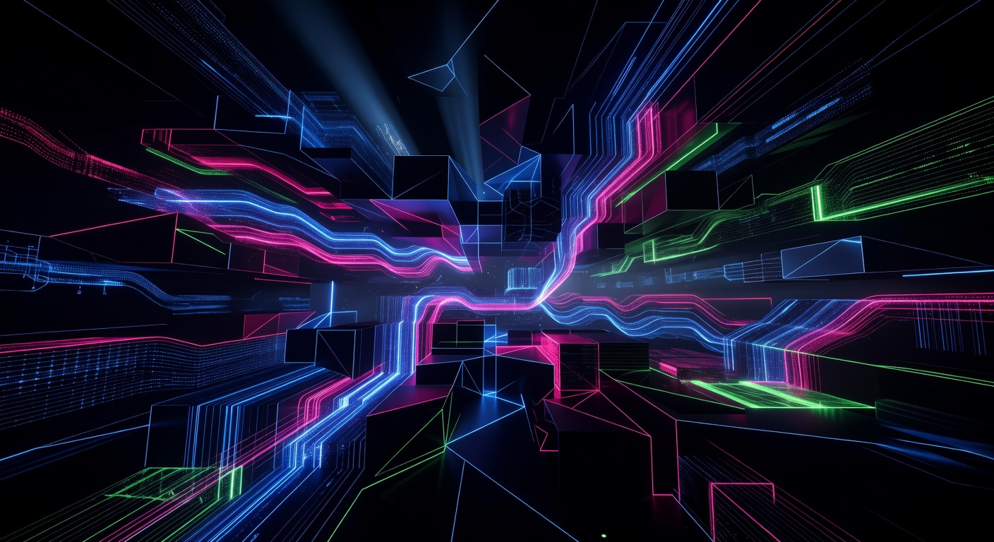 Abstract dark futuristic neon lighting